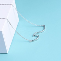 Bijoux fins femmes filles 925 en argent Sterling océan vague pendentif collier Surf plage océan vague charme colliers
