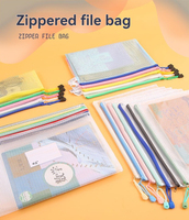Bolsa de Archivo Transparente con Cierre de Gran Capacidad, Directo de Fábrica, Bolsa Multifuncional con Cierre de Malla para Almacenamiento de Papelería y Juguetes
