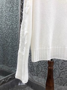 Maglioni di moda autunno inverno 2025 donna Crochet con fiori di <span class=keywords><strong>pizzo</strong></span> ricami manica lunga lana misto <span class=keywords><strong>maglia</strong></span> <span class=keywords><strong>bianco</strong></span> giallo maglioni - Product Image 6