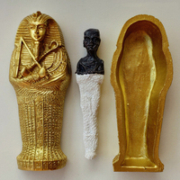 Figurine miniature de sarcophage de momie pharaonique en résine peinte à la main, modèle de cercueil égyptien antique, souvenir