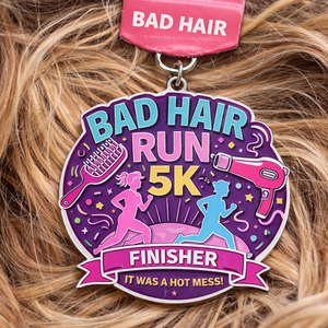 Medalla de metal personalizada al por mayor para parejas, para el Día de San Valentín, el Día del Cabello Malo, el 5K del Viernes, con cinta - Product Image 1