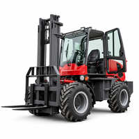 Chariot élévateur tout-terrain de nouvelle conception, 4 tonnes, charge nominale de 4000 kg, 4x4, articulé, pour terrains accidentés, avec moteur amélioré de 65 kW