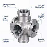 Boîtier de pompe à soupape usiné CNC en acier inoxydable 304 316, moulage de précision par cire perdue, résistant à la corrosion, OEM