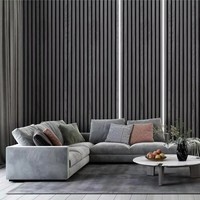 Kit d'éclairage LED pour mur à lattes, néon flexible 2,4 m, lot de 4, IP65, télécommande, pour panneaux muraux en bois, mur acoustique, Plug & Play, blanc chaud