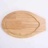 Poêle à frire ovale en fonte pré-assaisonnée, plaque à fajitas avec plateau en bois, compatible gaz et induction