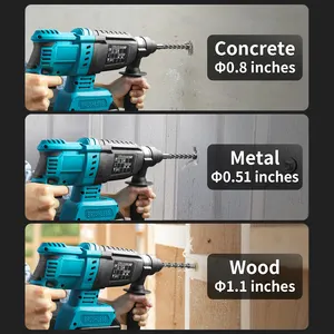 Trapano elettrico a motore senza spazzole trapano a percussione a percussione per trapano a percussione per calcestruzzo a batteria Rotari