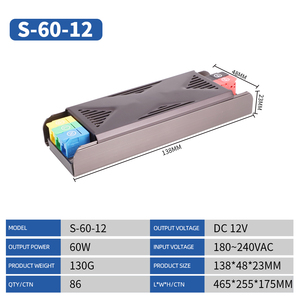 Fuente de alimentación conmutada del controlador LED Delgado ultrafino al por mayor, 12V/24V, 60W-300W, con tira de luz de atenuación Dalí, al por mayor - Product Image 3