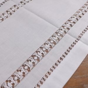 TR005 decorazione <span class=keywords><strong>per</strong></span> la tavola di natale di nozze tovaglia da tè <span class=keywords><strong>rettangolare</strong></span> 12 "/16" x36 "in cotone ramiè bianco filo trainato da <span class=keywords><strong>tavolo</strong></span> da lavoro <span class=keywords><strong>Runner</strong></span> - Product Image 3