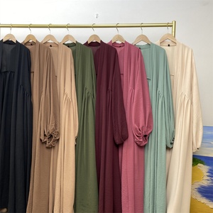 1969 #   Nuevo Diseño, Abaya de Dubái Opaca, Holgada y Ligera, de Manga Larga, con Pliegues en Ambos Lados, Abaya Abierta con Bolsillos, 8 Colores - Product Image 2