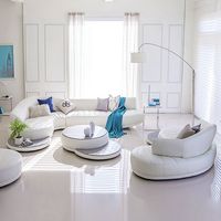 Nouveau style de mobilier de salon à prix abordable, canapé sectionnel de luxe en similicuir blanc confortable et personnalisé avec dossier pour la maison