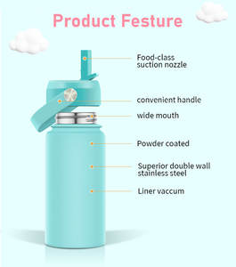 Gobelet isolé en acier inoxydable pour enfants sans BPA avec logo personnalisé et paille pour cadeau scolaire pour enfants - Product Image 4