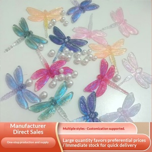 Nouvelle <span class=keywords><strong>carte</strong></span> lumineuse Firefly <span class=keywords><strong>Libellule</strong></span> 46x49mm en plastique/résine, faite à la main avec colle coulante, accessoires DIY pour barrettes et coques de téléphone, Yiwu - Product Image 2