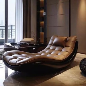 Divano Reclinabile di <span class=keywords><strong>Design</strong></span> Lussuoso e Artistico, Poltrona Singola in Pelle per <span class=keywords><strong>Soggiorno</strong></span> e Camera da Letto, Arredamento per la Casa - Product Image 2