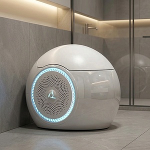 <span class=keywords><strong>Inodoro</strong></span> Inteligente de Diseño Moderno para Hotel, Tipo Huevo, Montado en el Suelo, Doble Descarga, S-Trap, Sensor de Descarga Automática Eléctrico Inteligente, Control Remoto - Product Image 1