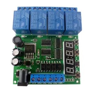 Dc 12V 4 Kanaals Multifunctionele Cyclus Vertraging Timer Relay Module Voor Timing Lus Interlock Zelfvergrendeling