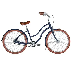 Retro 26" City Bike Colorful Ladies Beach Cruiser Bike Belt Drive Cycle Single Speed Classic Beach Cruiser Bicycle For Women