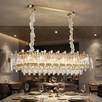 Lustre en cristal italien de luxe, lampe suspendue LED pour salon, chambre à coucher, bar, table à manger, décoration de la pièce
