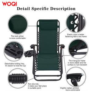 Chaise longue pliable WQI 60 pouces, chaise inclinable pour extérieur, plage, piscine, vert paon - Product Image 3