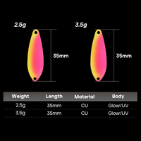 NOUVEAU OEM 2.5g/3.5g Leurre cuillère rotatif UV luminescent à forte luminosité pour la pêche à la truite, au black-bass et en eau douce, matériel de pêche Pesca