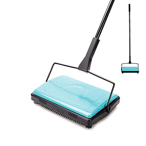 Manual Push Carpet Sweeper with <b>Extendable</b> Long Handle Mulit-functional Carpet Floor Sweeper with Roller <b>Brush</b> - Product Image 1