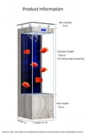 Acuario con Bombas de Agua 2026, Pecera Vertical de Vidrio Ultra Blanco con Filtro de Circulación Integrado para el Hogar
