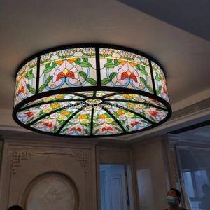 Dôme intérieur en verre Tiffany de style européen personnalisé en usine avec cadre en fer pour l'éclairage des maisons, hôtels, bâtiments et restaurants - Product Image 3
