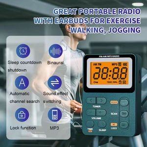 <b>Pocket</b>-Sized AM/FM Digital Radio, Rechargeable MP3 Player with TF Card Playback & Stereo Speaker - Product Image 2