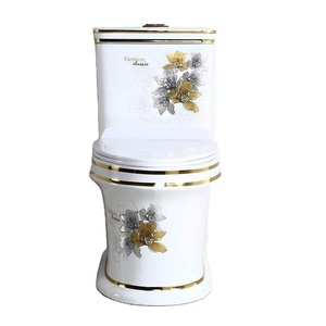 <span class=keywords><strong>Cuvette</strong></span> de toilettes WC moderne allongée dorée, structure monobloc à poser au sol, double chasse, évacuation en P, pour salle de bain - Product Image 5