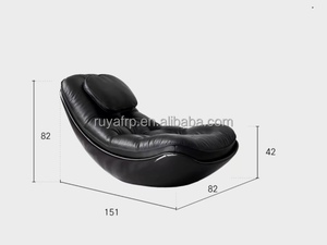 كرسي استراجة هزاز بشكل بيضاوي من الألياف الزجاجية بتصميم فاخر مع وضعيات قابلة للتعديل مع كرسي جلد لغرفة المعيشة في المنزل للاسترخاء والاسترخاء - Product Image 4