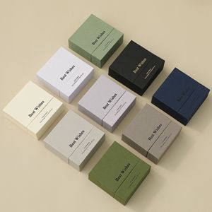 Caja de Joyería de Papel Duro Multicolor con Impresión de Mejores Deseos, Cajas de Papel para Empaque de Anillos para Regalos de Cumpleaños y Bodas - Product Image 4