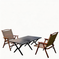 Ensemble de table et de chaises de camping pliables en métal à hauteur réglable avec design à panneaux - Meubles de pique-nique portables pour l'extérieur