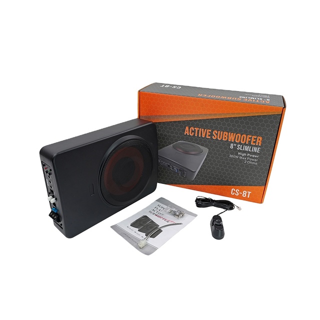 Super Slim 8-Inch Active Power Car Audio Subwoofer With High SPL Under Seat Design for DC 12V and 24V Cars Big Sale