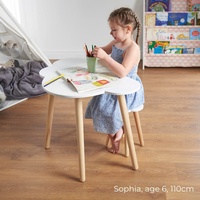 Ensemble bureau et tabouret en forme de nuage de style nordique pour enfants, bureau d'étude en bois pour enfants avec tabouret, meubles pour enfants