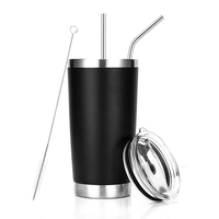 En stock : Tasse à café isotherme en acier inoxydable de 20 oz avec revêtement en poudre, gobelet isotherme avec couvercle pour gravure au laser