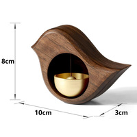 Cloche d'alerte magnétique murale en bois de noyer noir et hêtre, style minimaliste japonais, avec décorations en laiton pour entrée de maison