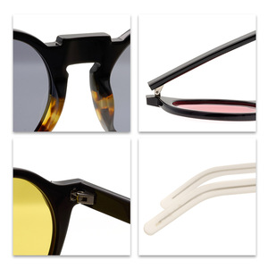 Lunettes de soleil rondes vintage en acétate blanc laiteux Gregory Peck, lunettes de soleil de créateur pour hommes et femmes, lunettes polarisées MA1465 - Product Image 4