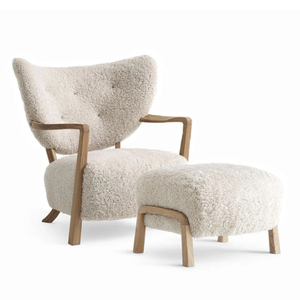 Nuovo arrivo moderno antico in legno poltrona con durevole sgabello Set per mobili per la casa soggiorno <span class=keywords><strong>camera</strong></span> <span class=keywords><strong>da</strong></span> letto Hotel Villa uso per il tempo libero - Product Image 1
