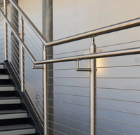 Maßgefertigtes 304 Edelstahl Industriedesign Treppengeländer Kabelgeländersystem Rohr-Balustrade für Überführung Balkon Garten