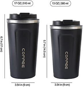 Mug à café isotherme réutilisable de qualité supérieure, 380 ml, en acier inoxydable 304, sans BPA, anti-transpiration, <span class=keywords><strong>tasse</strong></span> thermique longue durée pour le bureau et les voyages - Product Image 2