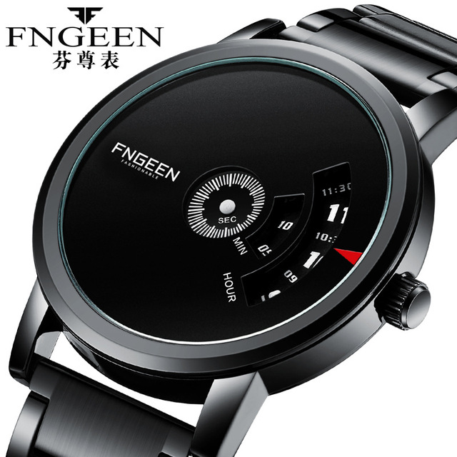 Fngeen S230 Unique Design Fashion Casual Original Wristwatch Stainless Steel Band Metal Case Quartz Men Watches for Male