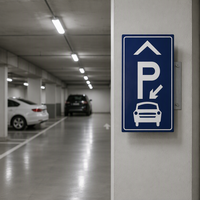 Panneau de signalisation de direction de stationnement sans feuille d'aluminium réfléchissante avec flèches blanches, panneau de guidage de taille personnalisée pour la direction des voies de garage