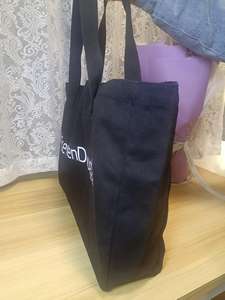 Large Capacity Cotton Fabric Tote Bag With Custom Logo Embroidery Natural Extra Large Canvas Tote Bag - Product Image 4