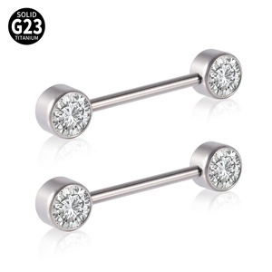 <span class=keywords><strong>Piercing</strong></span> per Capezzoli in Titanio G23, Sexy con Opale e Zirconia Cubica, 14G, Filettatura Interna, Gioielli Trendy per Donne - Product Image 5