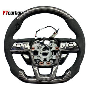 YTcarbon สำหรับ MKX 16+ อะไหล่รถยนต์ อุปกรณ์ตกแต่งภายในรถยนต์ ปรับแต่งสไตล์รถแข่ง พวงมาลัยคาร์บอนไฟเบอร์แท้แบบกำหนดเอง - Product Image 1