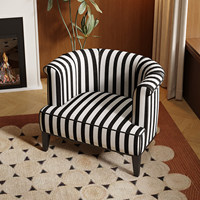 Chaise design individuelle en tissu, style minimaliste moderne vintage américain, pour salon d'appartement, haut de gamme, confortable, en métal