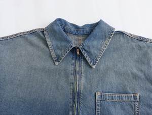 فساتين وتنانير نسائية كاجوال بتصميم فريد للخريف والربيع، تنورة جينز قصيرة بأكمام طويلة وبلوزة دنيم - Product Image 4