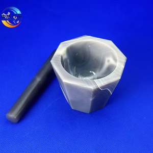 ชุดครกและสากหินอาเกตแข็ง ขนาดเส้นผ่านศูนย์กลางภายใน ทำจากหินอาเกตธรรมชาติ ขัดเงา สีเทา ความจุสูง สำหรับบด - Product Image 4