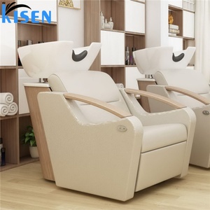 Kisen High <b>End</b> Quality Luxury Modern Hair Salon Furniture Shampoo <b>Bed</b> Chair with Backwashing Bowl for Sale - Product Image 6