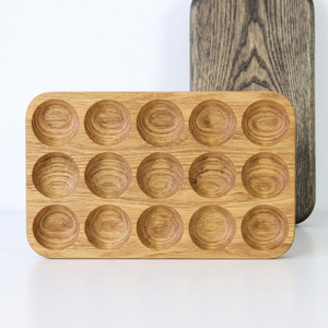 Porta Huevos de Madera de Roble, 18 Compartimentos, Bandeja Rectangular de Exhibición, para Desayunos de Hoteles Boutique, OEM Vietnam - Product Image 1