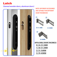 Cerradura Inteligente Digital Electrónica de Aleación de Aluminio para Puertas Corredizas de Vidrio, Compatible con la Aplicación Tuya